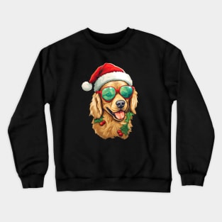 Cool Dog Santa Golden Retriever Crewneck Sweatshirt